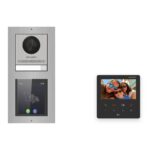 Hikvision PoE Video-Türsprechanlage Einfamilienhaus – Komplett-Set mit Touch-Display, DS-KH6110-WE1, Aufputz – Türstation und Innenstation