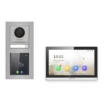 Hikvision PoE Video-Türsprechanlage Einfamilienhaus – Komplett-Set mit Touch-Display, DS-KH6350-WTE1, Aufputz – Türstation und Innenstation