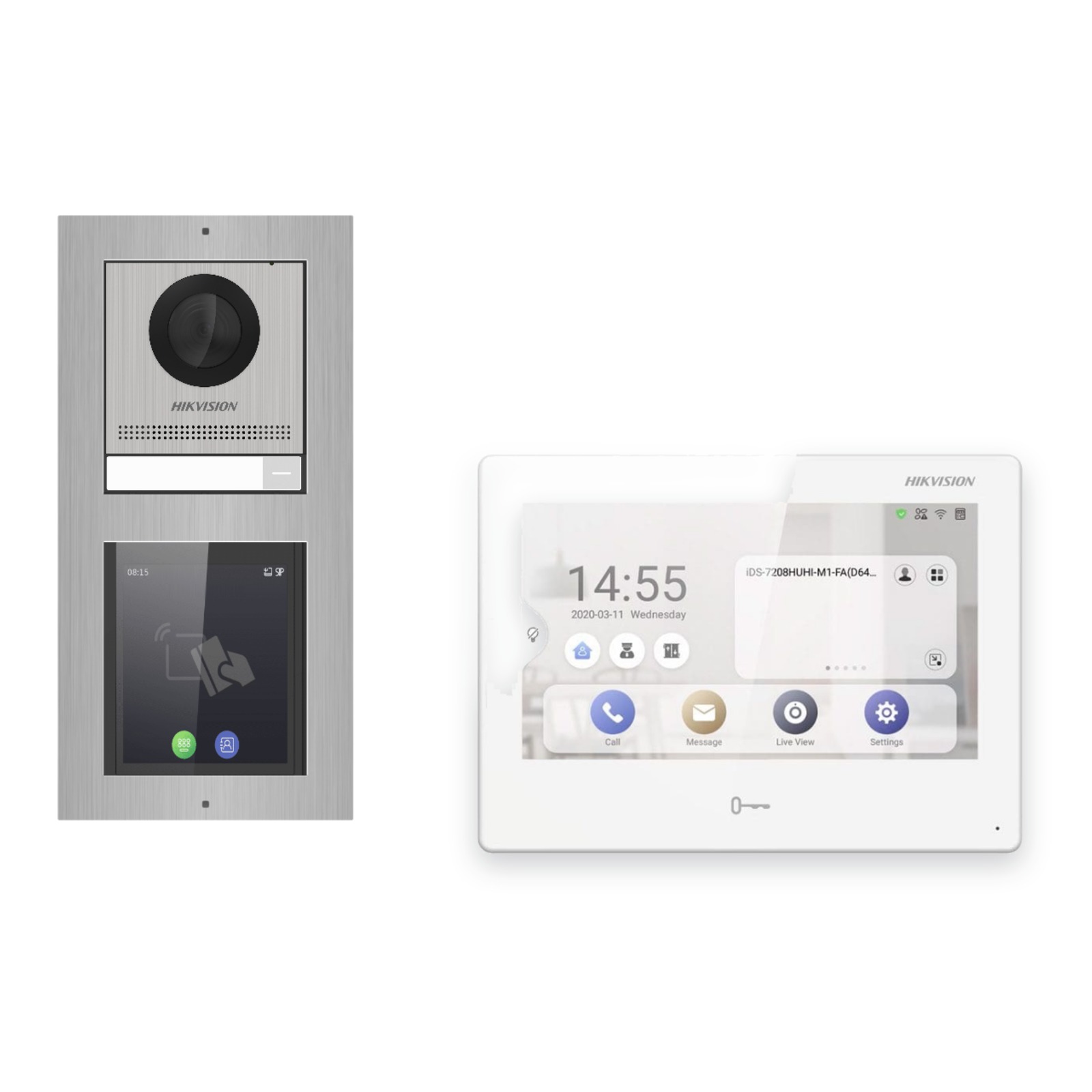 Hikvision PoE Video-Türsprechanlage Einfamilienhaus – Komplett-Set mit Touch-Display, DS-KH9310-WTE1(B), Aufputz Hikvision PoE Video-Türsprechanlage Einfamilienhaus – Komplett-Set mit Touch-Display, DS-KH9310-WTE1(B), Aufputz – Türstation und Innenstation