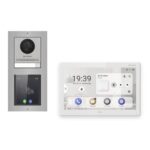 Hikvision PoE Video-Türsprechanlage Einfamilienhaus – Komplett-Set mit Touch-Display, DS-KH9510-WTE1(B), Aufputz – Türstation und Innenstation