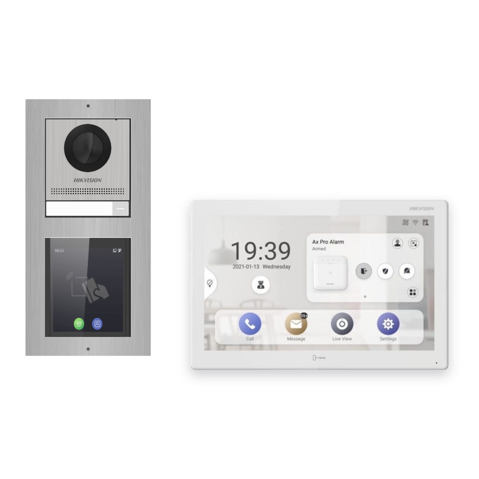 Hikvision PoE Video-Türsprechanlage Einfamilienhaus – Komplett-Set mit Touch-Display, DS-KH9510-WTE1(B), Aufputz Hikvision PoE Video-Türsprechanlage Einfamilienhaus – Komplett-Set mit Touch-Display, DS-KH9510-WTE1(B), Aufputz – Türstation und Innenstation