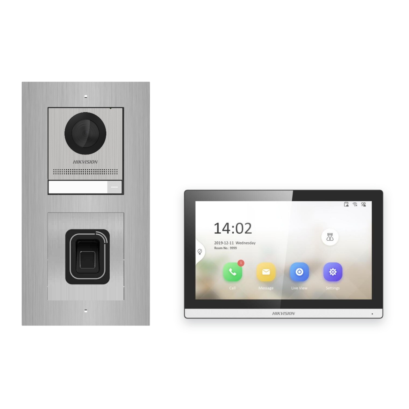 Hikvision PoE Video-Türsprechanlage Einfamilienhaus – Komplett-Set mit Fingerprint, DS-KH6350-WTE1, Unterputz Hikvision PoE Video-Türsprechanlage Einfamilienhaus – Komplett-Set mit Fingerprint, DS-KH6350-WTE1, Unterputz – Türstation und Innenstation