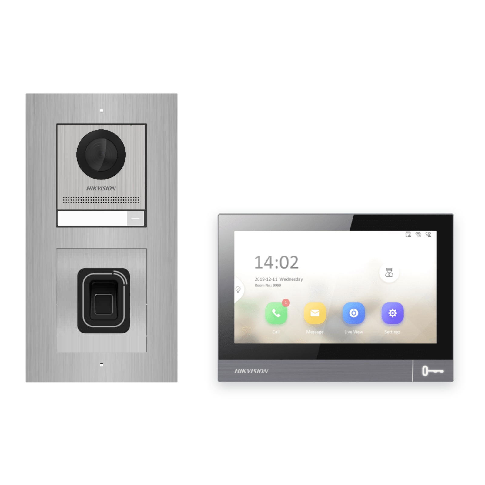 Hikvision PoE Video-Türsprechanlage Einfamilienhaus – Komplett-Set mit Fingerprint, DS-KH8381-WTE1, Unterputz Hikvision PoE Video-Türsprechanlage Einfamilienhaus – Komplett-Set mit Fingerprint, DS-KH8381-WTE1, Unterputz – Türstation und Innenstation