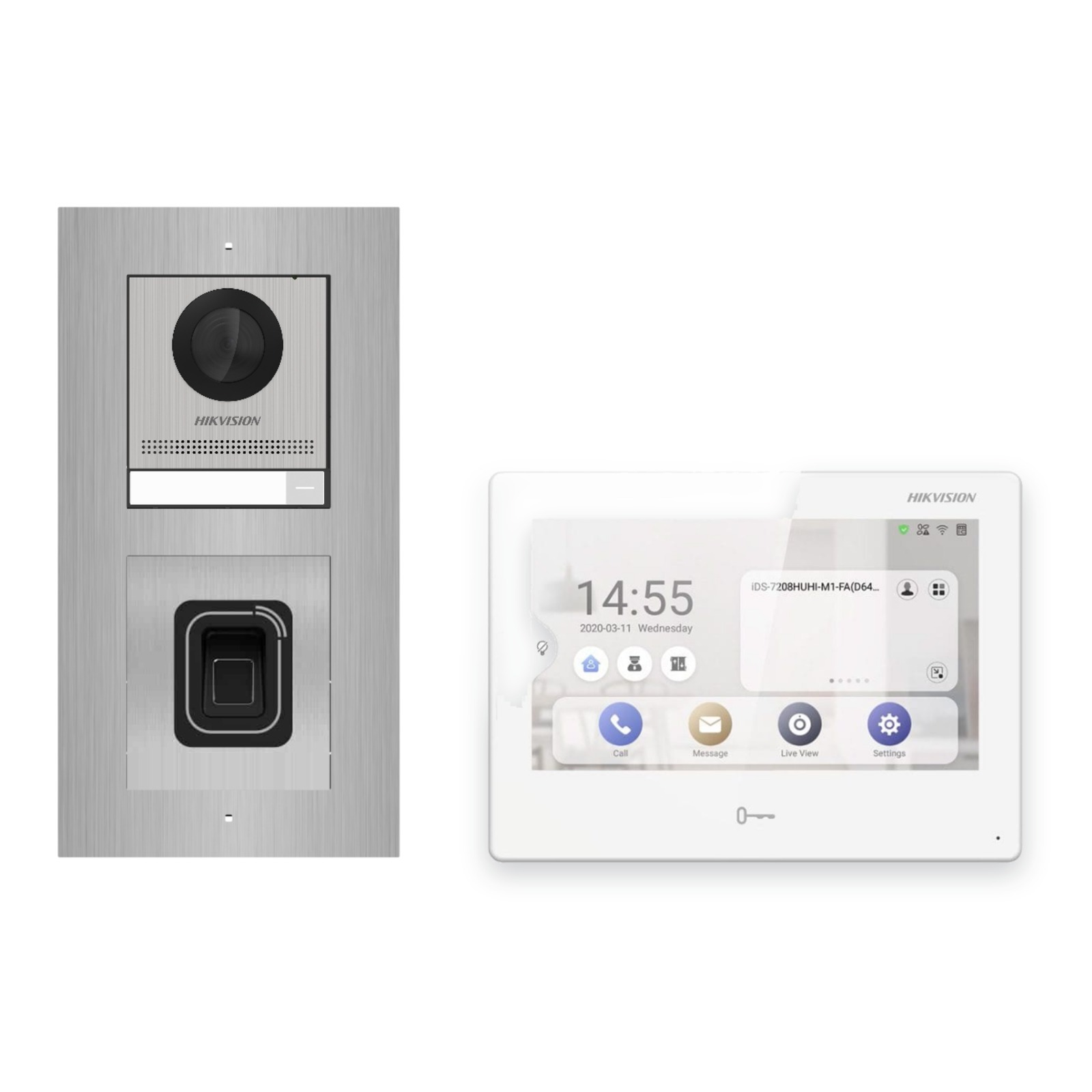 Hikvision PoE Video-Türsprechanlage Einfamilienhaus – Komplett-Set mit Fingerprint, DS-KH9310-WTE1(B), Unterputz Hikvision PoE Video-Türsprechanlage Einfamilienhaus – Komplett-Set mit Fingerprint, DS-KH9310-WTE1(B), Unterputz – Türstation und Innenstation