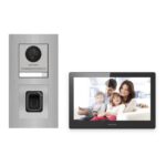 Hikvision PoE Video-Türsprechanlage Einfamilienhaus – Komplett-Set mit Fingerprint, DS-KH8520-WTE1, Unterputz – Türstation und Innenstation