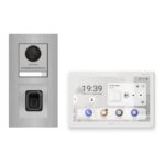 Hikvision PoE Video-Türsprechanlage Einfamilienhaus – Komplett-Set mit Fingerprint, DS-KH9510-WTE1(B), Unterputz – Türstation und Innenstation