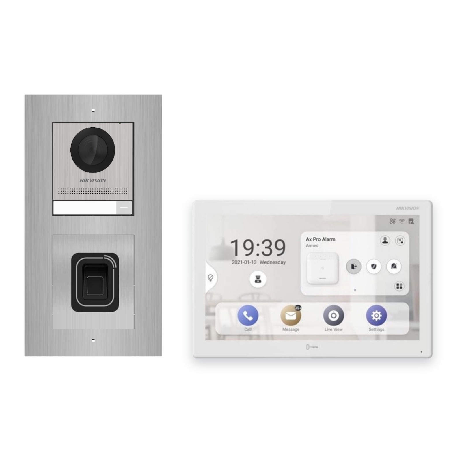 Hikvision PoE Video-Türsprechanlage Einfamilienhaus – Komplett-Set mit Fingerprint, DS-KH9510-WTE1(B), Unterputz Hikvision PoE Video-Türsprechanlage Einfamilienhaus – Komplett-Set mit Fingerprint, DS-KH9510-WTE1(B), Unterputz – Türstation und Innenstation