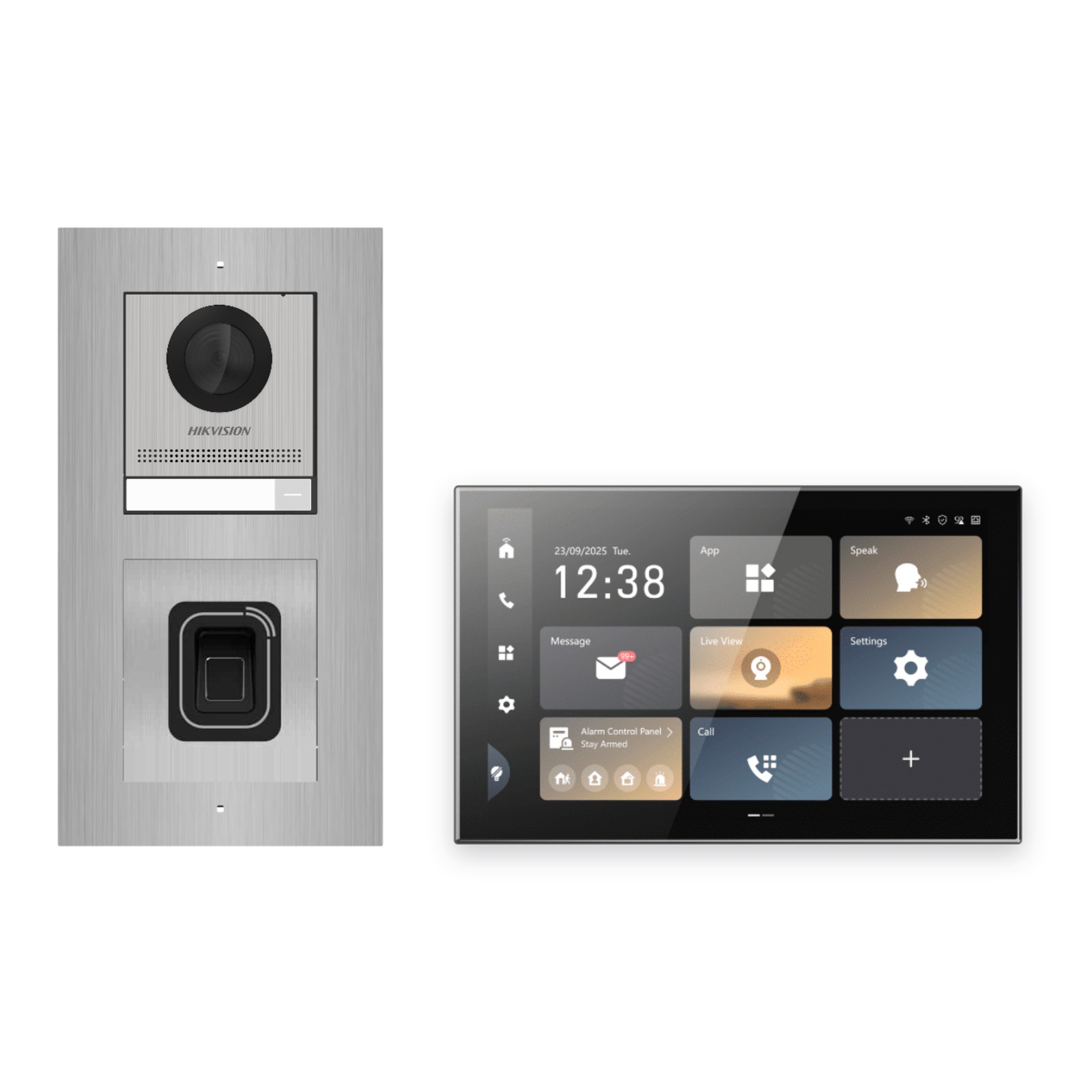 Hikvision PoE Video-Türsprechanlage Einfamilienhaus – Komplett-Set mit Fingerprint, DS-KH9570-WTE1/S, Unterputz Hikvision PoE Video-Türsprechanlage Einfamilienhaus – Komplett-Set mit Fingerprint, DS-KH9570-WTE1/S, Unterputz – Türstation und Innenstation