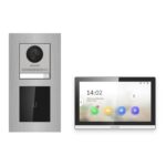 Hikvision PoE Video-Türsprechanlage Einfamilienhaus – Komplett-Set mit Kartenleser, DS-KH6350-WTE1, Unterputz – Türstation und Innenstation