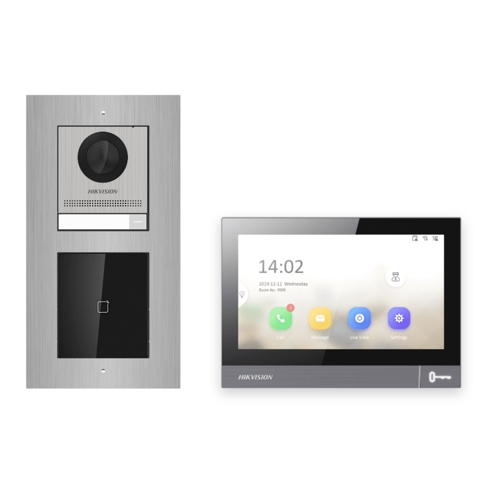 Hikvision PoE Video-Türsprechanlage Einfamilienhaus – Komplett-Set mit Kartenleser, DS-KH8381-WTE1, Unterputz Hikvision PoE Video-Türsprechanlage Einfamilienhaus – Komplett-Set mit Kartenleser, DS-KH8381-WTE1, Unterputz – Türstation und Innenstation