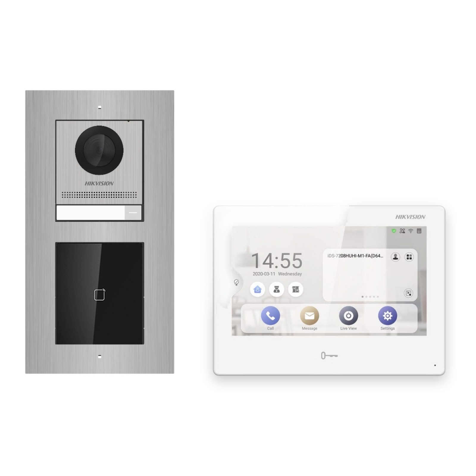 Hikvision PoE Video-Türsprechanlage Einfamilienhaus – Komplett-Set mit Kartenleser, DS-KH9310-WTE1(B), Unterputz Hikvision PoE Video-Türsprechanlage Einfamilienhaus – Komplett-Set mit Kartenleser, DS-KH9310-WTE1(B), Unterputz – Türstation und Innenstation