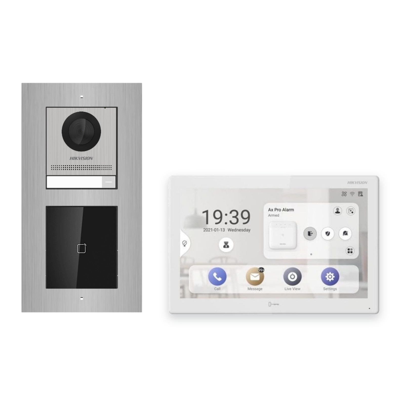 Hikvision PoE Video-Türsprechanlage Einfamilienhaus – Komplett-Set mit Kartenleser, DS-KH9510-WTE1(B), Unterputz Hikvision PoE Video-Türsprechanlage Einfamilienhaus – Komplett-Set mit Kartenleser, DS-KH9510-WTE1(B), Unterputz – Türstation und Innenstation