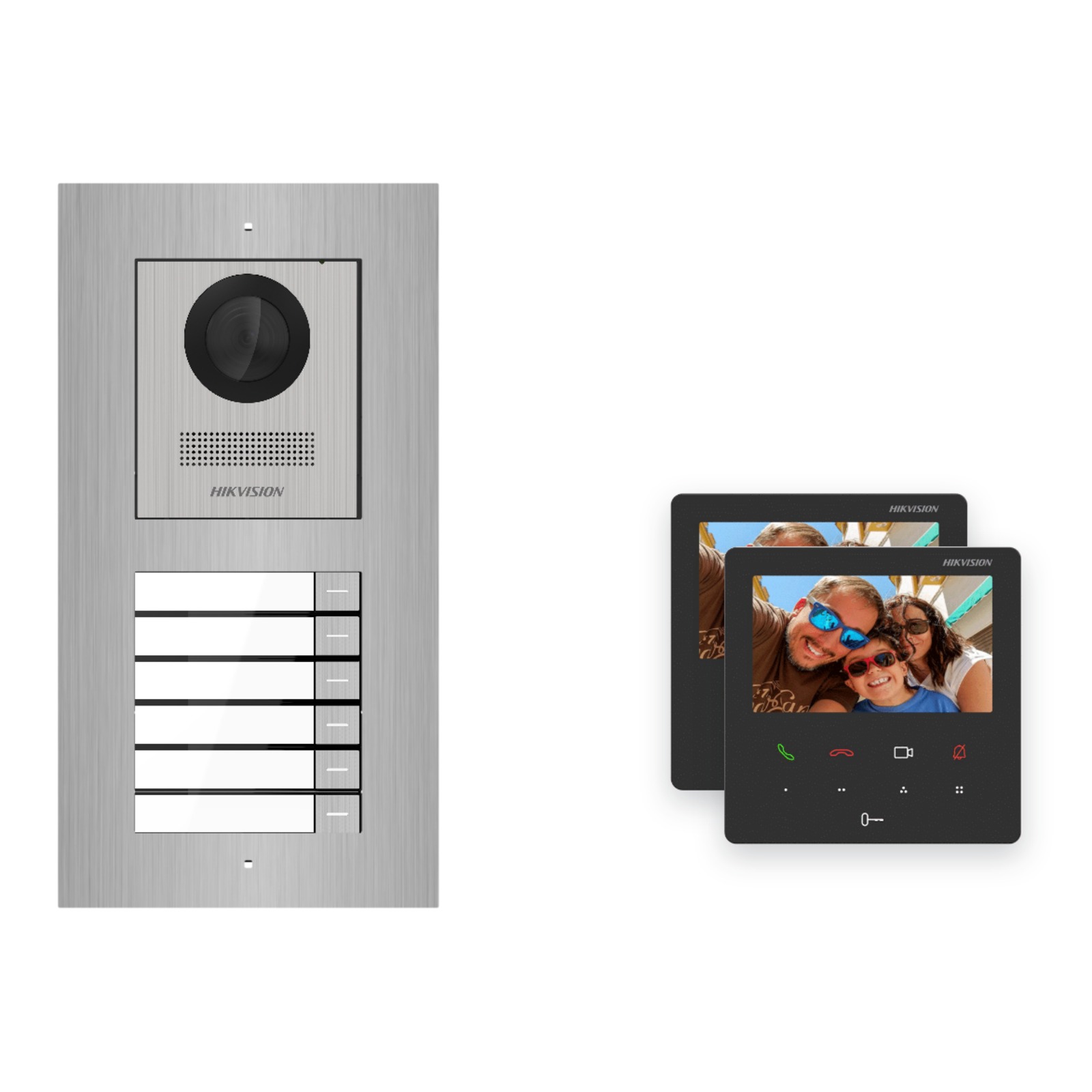 Hikvision PoE Video-Türsprechanlage 2-Familienhaus – Komplett-Set Edelstahl, DS-KH6110-WE1, Unterputz Hikvision PoE Video-Türsprechanlage 2-Familienhaus – Komplett-Set Edelstahl, DS-KH6110-WE1, Unterputz – Türstation und Innenstation