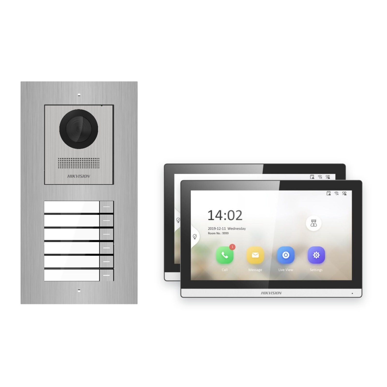 Hikvision PoE Video-Türsprechanlage 2-Familienhaus – Komplett-Set Edelstahl, DS-KH6350-WTE1, Unterputz Hikvision PoE Video-Türsprechanlage 2-Familienhaus – Komplett-Set Edelstahl, DS-KH6350-WTE1, Unterputz – Türstation und Innenstation