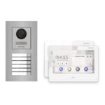 Hikvision PoE Video-Türsprechanlage 2-Familienhaus – Komplett-Set Edelstahl, DS-KH9310-WTE1(B), Unterputz – Türstation und Innenstation