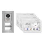 Hikvision PoE Video-Türsprechanlage 6-Familienhaus – Komplett-Set Edelstahl, DS-KH9510-WTE1(B), Unterputz – Türstation und Innenstation