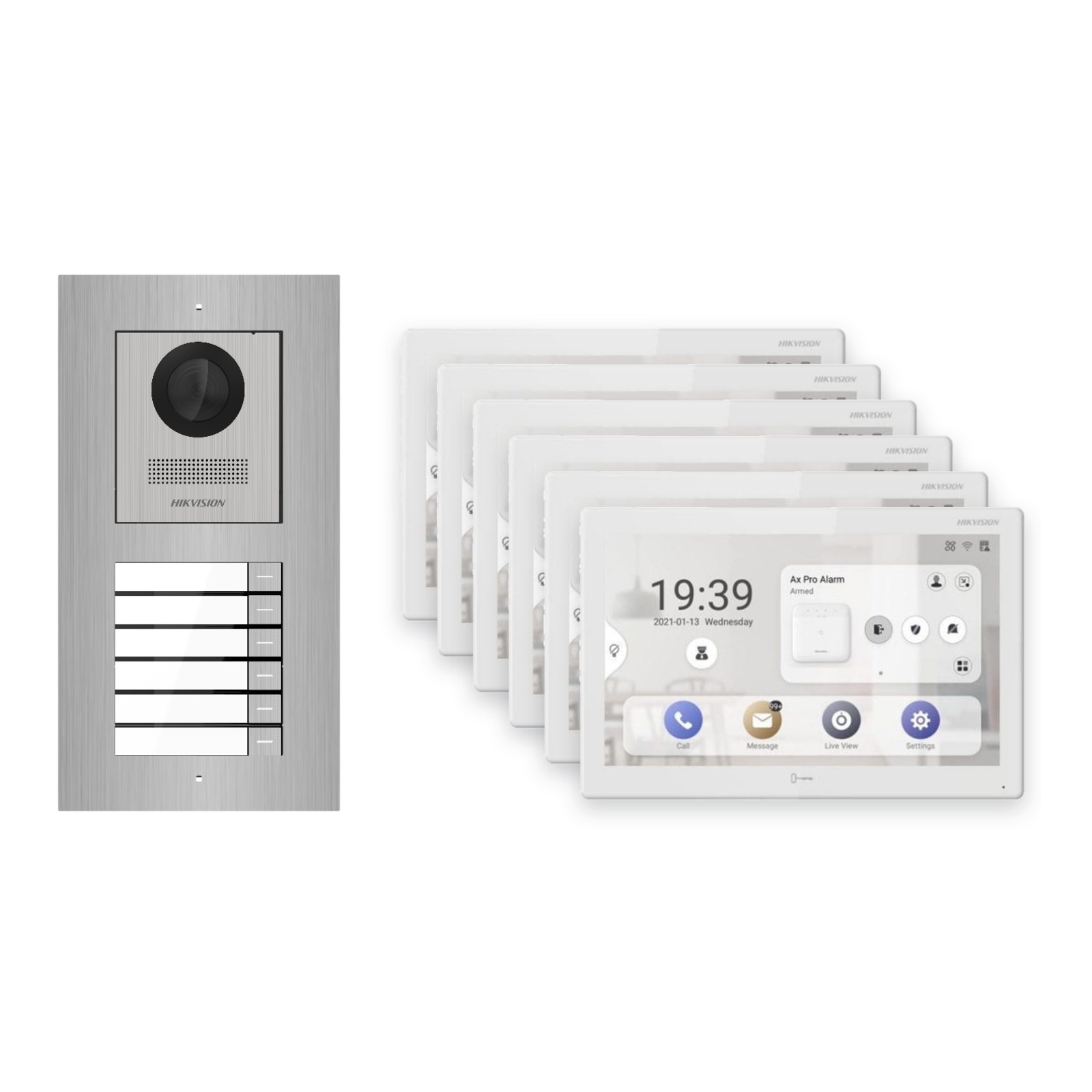 Hikvision PoE Video-Türsprechanlage 6-Familienhaus – Komplett-Set Edelstahl, DS-KH9510-WTE1(B), Unterputz Hikvision PoE Video-Türsprechanlage 6-Familienhaus – Komplett-Set Edelstahl, DS-KH9510-WTE1(B), Unterputz – Türstation und Innenstation