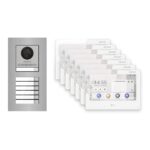 Hikvision PoE Video-Türsprechanlage 7-Familienhaus – Komplett-Set Edelstahl, DS-KH9310-WTE1(B), Unterputz – Türstation und Innenstation
