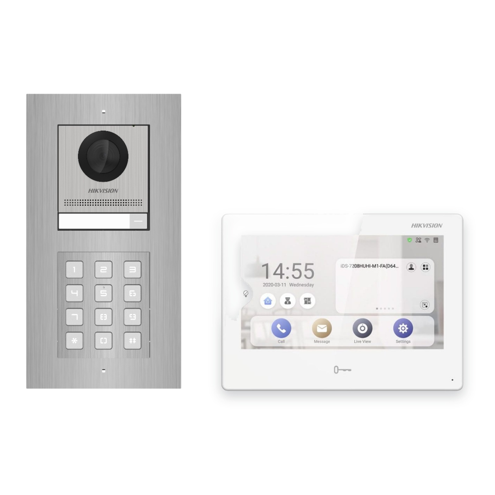 Hikvision PoE Video-Türsprechanlage Einfamilienhaus – Komplett-Set mit Zahlencode, DS-KH9310-WTE1(B), Unterputz Hikvision PoE Video-Türsprechanlage Einfamilienhaus – Komplett-Set mit Zahlencode, DS-KH9310-WTE1(B), Unterputz – Türstation und Innenstation