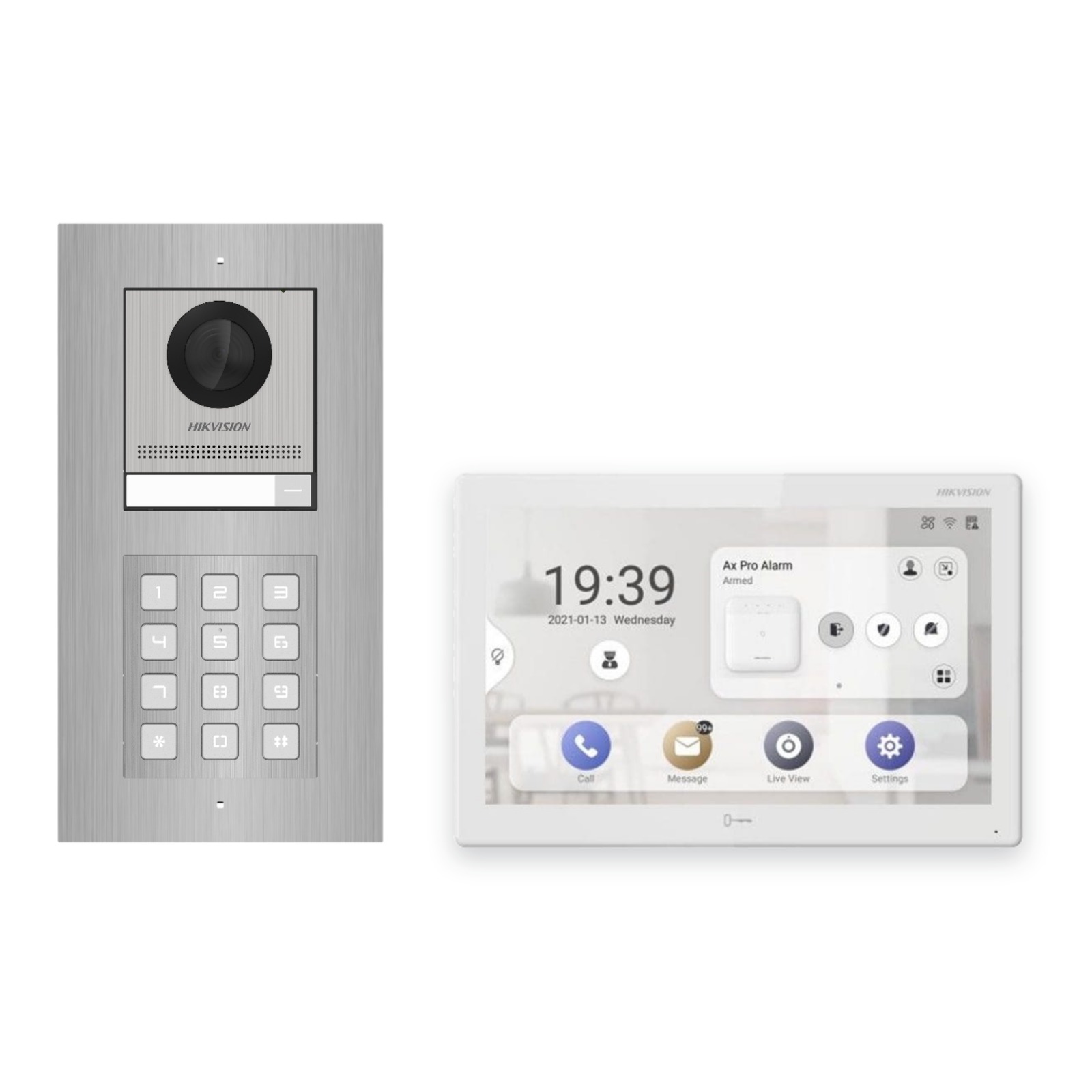 Hikvision PoE Video-Türsprechanlage Einfamilienhaus – Komplett-Set mit Zahlencode, DS-KH9510-WTE1(B), Unterputz Hikvision PoE Video-Türsprechanlage Einfamilienhaus – Komplett-Set mit Zahlencode, DS-KH9510-WTE1(B), Unterputz – Türstation und Innenstation