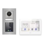 Hikvision PoE Video-Türsprechanlage Einfamilienhaus – Komplett-Set mit Touch-Display, DS-KH9310-WTE1(B), Unterputz – Türstation und Innenstation