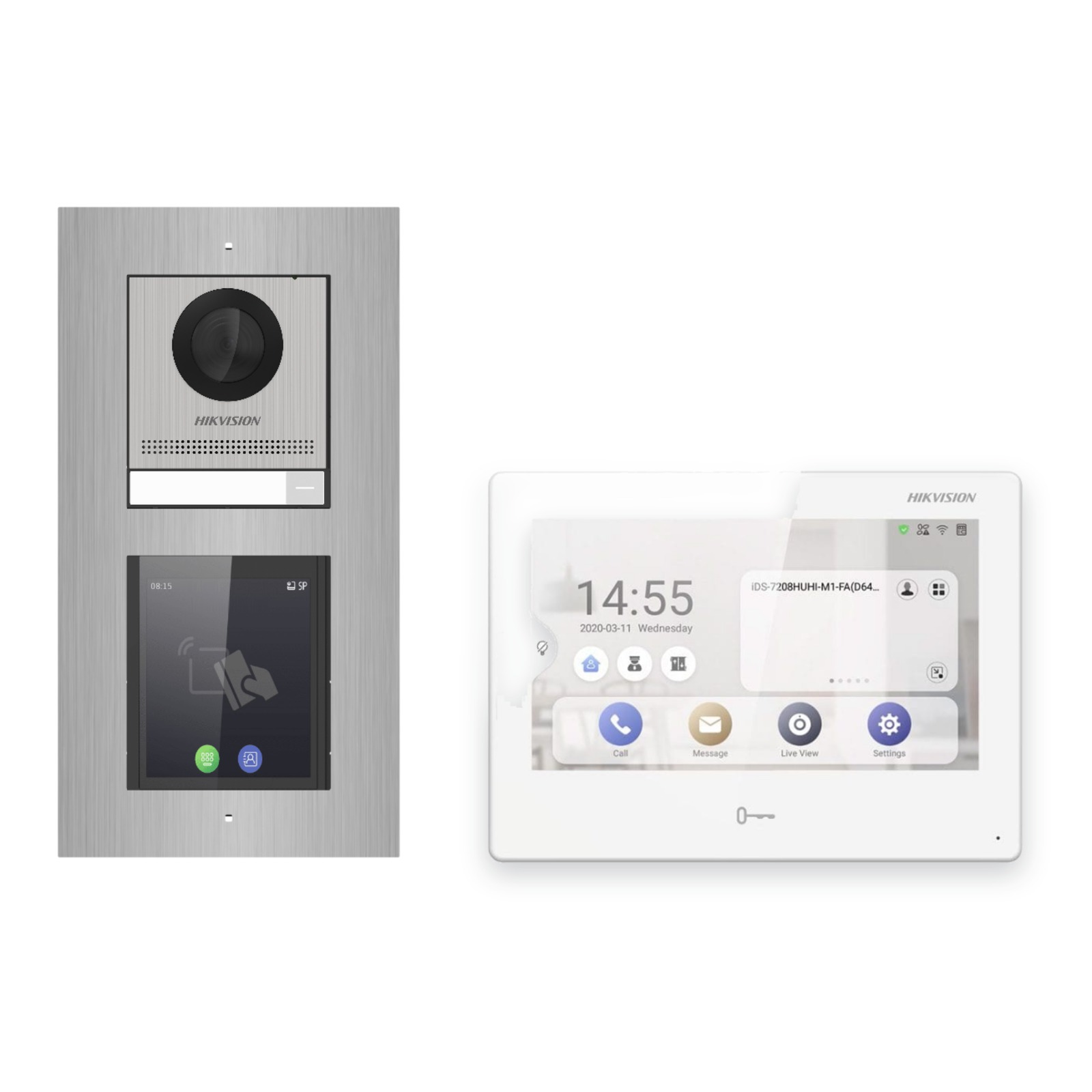 Hikvision PoE Video-Türsprechanlage Einfamilienhaus – Komplett-Set mit Touch-Display, DS-KH9310-WTE1(B), Unterputz Hikvision PoE Video-Türsprechanlage Einfamilienhaus – Komplett-Set mit Touch-Display, DS-KH9310-WTE1(B), Unterputz – Türstation und Innenstation