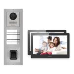 Hikvision PoE Video-Türsprechanlage 2-Familienhaus – Komplett-Set mit Fingerprint, DS-KH8520-WTE1, Aufputz – Türstation und Innenstation