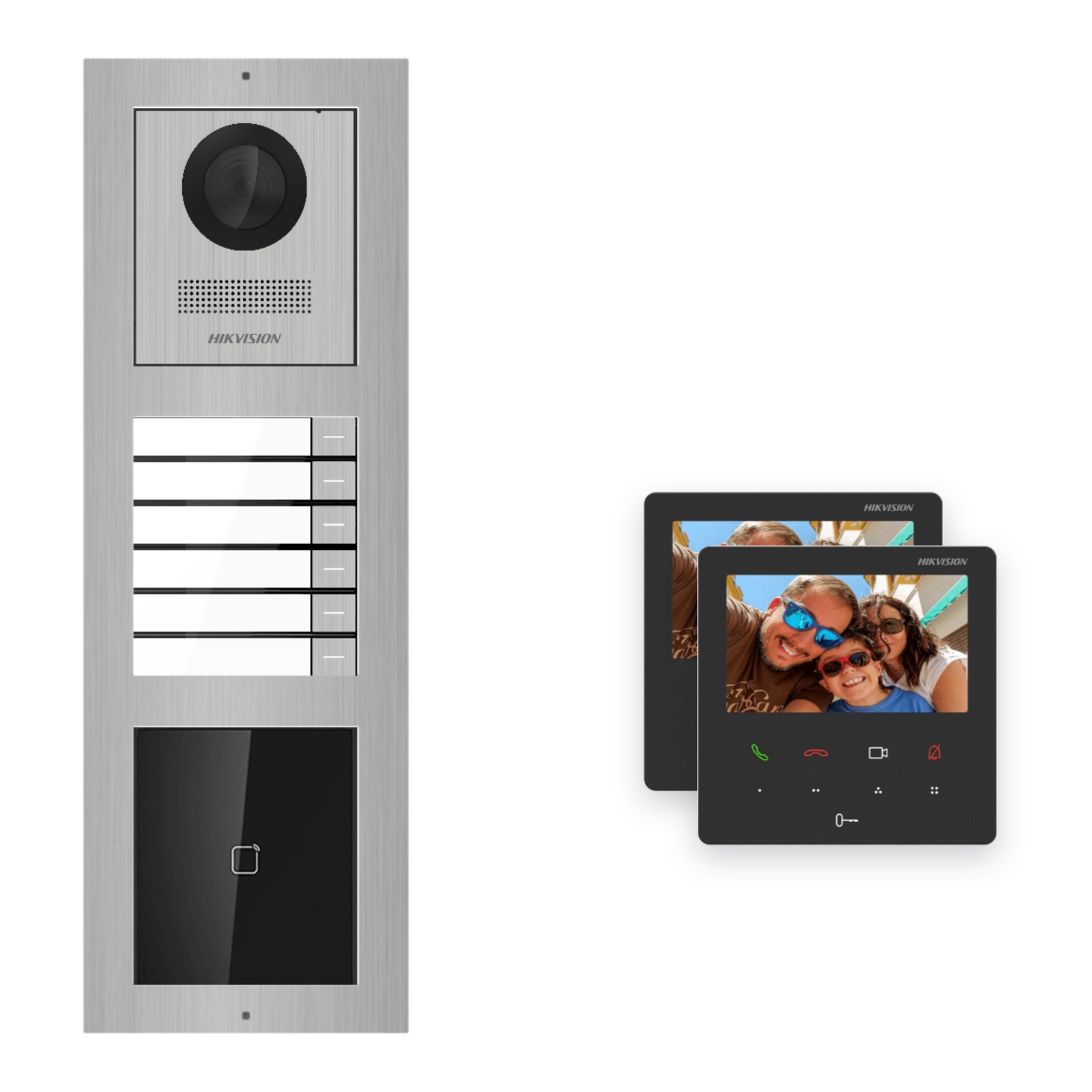 Hikvision PoE Video-Türsprechanlage 2-Familienhaus – Komplett-Set mit Kartenleser, DS-KH6110-WE1, Aufputz Hikvision PoE Video-Türsprechanlage 2-Familienhaus – Komplett-Set mit Kartenleser, DS-KH6110-WE1, Aufputz – Türstation und Innenstation