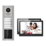 Hikvision PoE Video-Türsprechanlage 2-Familienhaus – Komplett-Set mit Kartenleser, DS-KH8520-WTE1, Aufputz – Türstation und Innenstation
