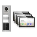 Hikvision PoE Video-Türsprechanlage 5-Familienhaus – Komplett-Set mit Kartenleser, DS-KH6350-WTE1, Aufputz – Türstation und Innenstation