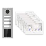 Hikvision PoE Video-Türsprechanlage 7-Familienhaus – Komplett-Set mit Kartenleser, DS-KH9310-WTE1(B), Aufputz – Türstation und Innenstation