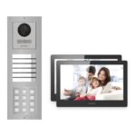 Hikvision PoE Video-Türsprechanlage 2-Familienhaus – Komplett-Set mit Zahlencode, DS-KH8520-WTE1, Aufputz – Türstation und Innenstation