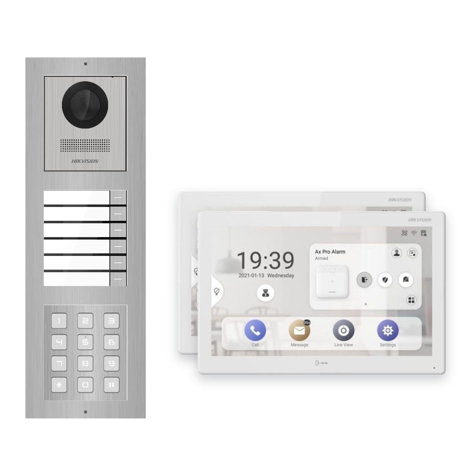 Hikvision PoE Video-Türsprechanlage 2-Familienhaus – Komplett-Set mit Zahlencode, DS-KH9510-WTE1(B), Aufputz Hikvision PoE Video-Türsprechanlage 2-Familienhaus – Komplett-Set mit Zahlencode, DS-KH9510-WTE1(B), Aufputz – Türstation und Innenstation