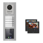 Hikvision PoE Video-Türsprechanlage 2-Familienhaus – Komplett-Set mit Touch-Display, DS-KH6110-WE1, Aufputz – Türstation und Innenstation