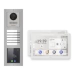 Hikvision PoE Video-Türsprechanlage 2-Familienhaus – Komplett-Set mit Touch-Display, DS-KH9510-WTE1(B), Aufputz – Türstation und Innenstation