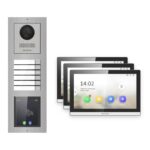 Hikvision PoE Video-Türsprechanlage 3-Familienhaus – Komplett-Set mit Touch-Display, DS-KH6350-WTE1, Aufputz – Türstation und Innenstation