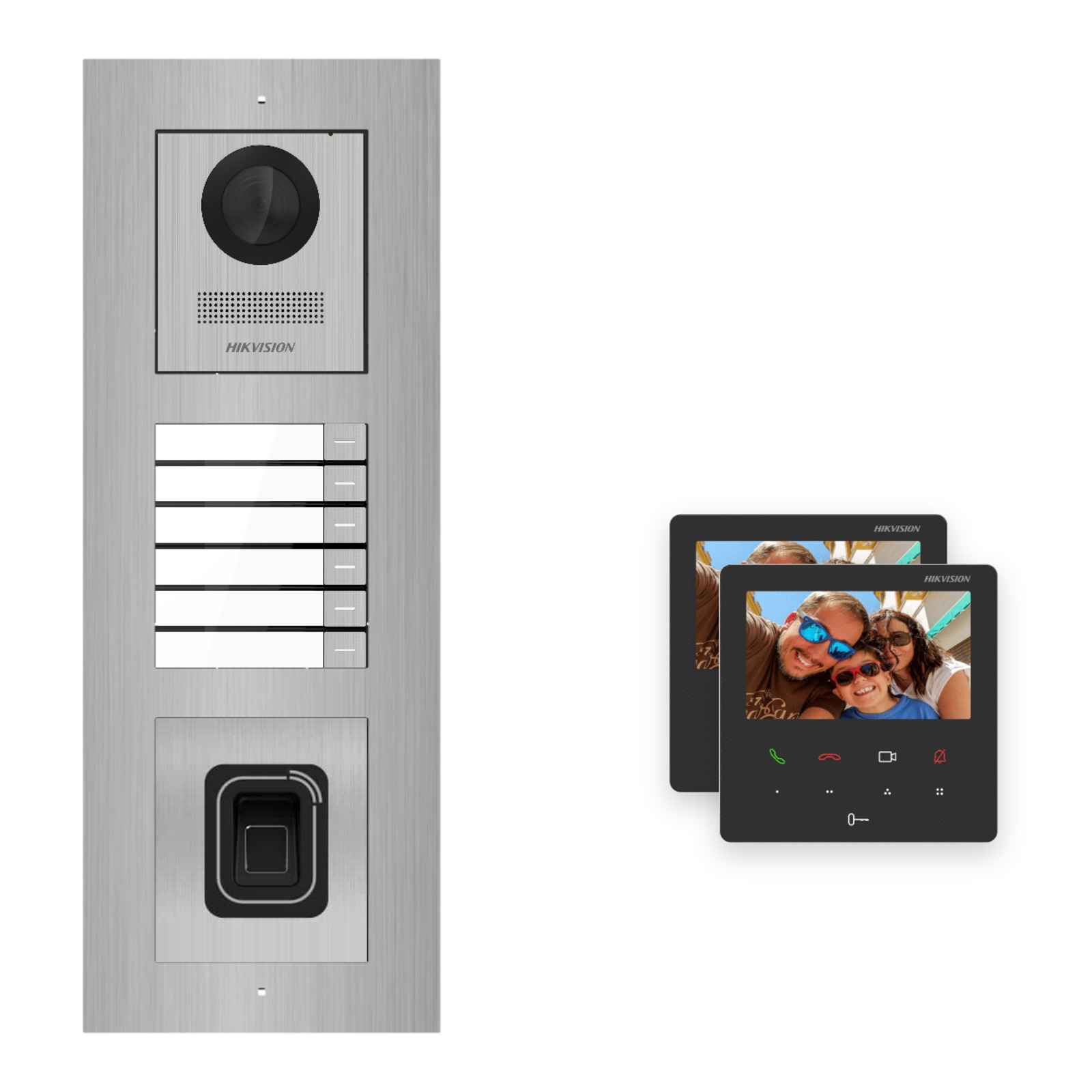 Hikvision PoE Video-Türsprechanlage 2-Familienhaus – Komplett-Set mit Fingerprint, DS-KH6110-WE1, Unterputz Hikvision PoE Video-Türsprechanlage 2-Familienhaus – Komplett-Set mit Fingerprint, DS-KH6110-WE1, Unterputz – Türstation und Innenstation