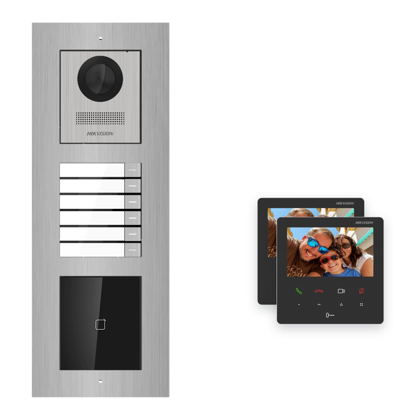 Hikvision PoE Video-Türsprechanlage 2-Familienhaus – Komplett-Set mit Kartenleser, DS-KH6110-WE1, Unterputz Hikvision PoE Video-Türsprechanlage 2-Familienhaus – Komplett-Set mit Kartenleser, DS-KH6110-WE1, Unterputz – Türstation und Innenstation