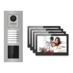 Hikvision PoE Video-Türsprechanlage 4-Familienhaus – Komplett-Set mit Kartenleser, DS-KH8520-WTE1, Unterputz – Türstation und Innenstation