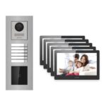 Hikvision PoE Video-Türsprechanlage 5-Familienhaus – Komplett-Set mit Kartenleser, DS-KH8520-WTE1, Unterputz – Türstation und Innenstation