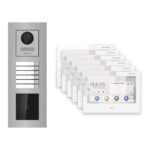 Hikvision PoE Video-Türsprechanlage 6-Familienhaus – Komplett-Set mit Kartenleser, DS-KH9310-WTE1(B), Unterputz – Türstation und Innenstation