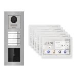 Hikvision PoE Video-Türsprechanlage 6-Familienhaus – Komplett-Set mit Kartenleser, DS-KH9510-WTE1(B), Unterputz – Türstation und Innenstation