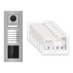 Hikvision PoE Video-Türsprechanlage 7-Familienhaus – Komplett-Set mit Kartenleser, DS-KH9310-WTE1(B), Unterputz – Türstation und Innenstation