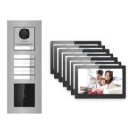 Hikvision PoE Video-Türsprechanlage 7-Familienhaus – Komplett-Set mit Kartenleser, DS-KH8520-WTE1, Unterputz – Türstation und Innenstation