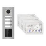 Hikvision PoE Video-Türsprechanlage 7-Familienhaus – Komplett-Set mit Kartenleser, DS-KH9510-WTE1(B), Unterputz – Türstation und Innenstation
