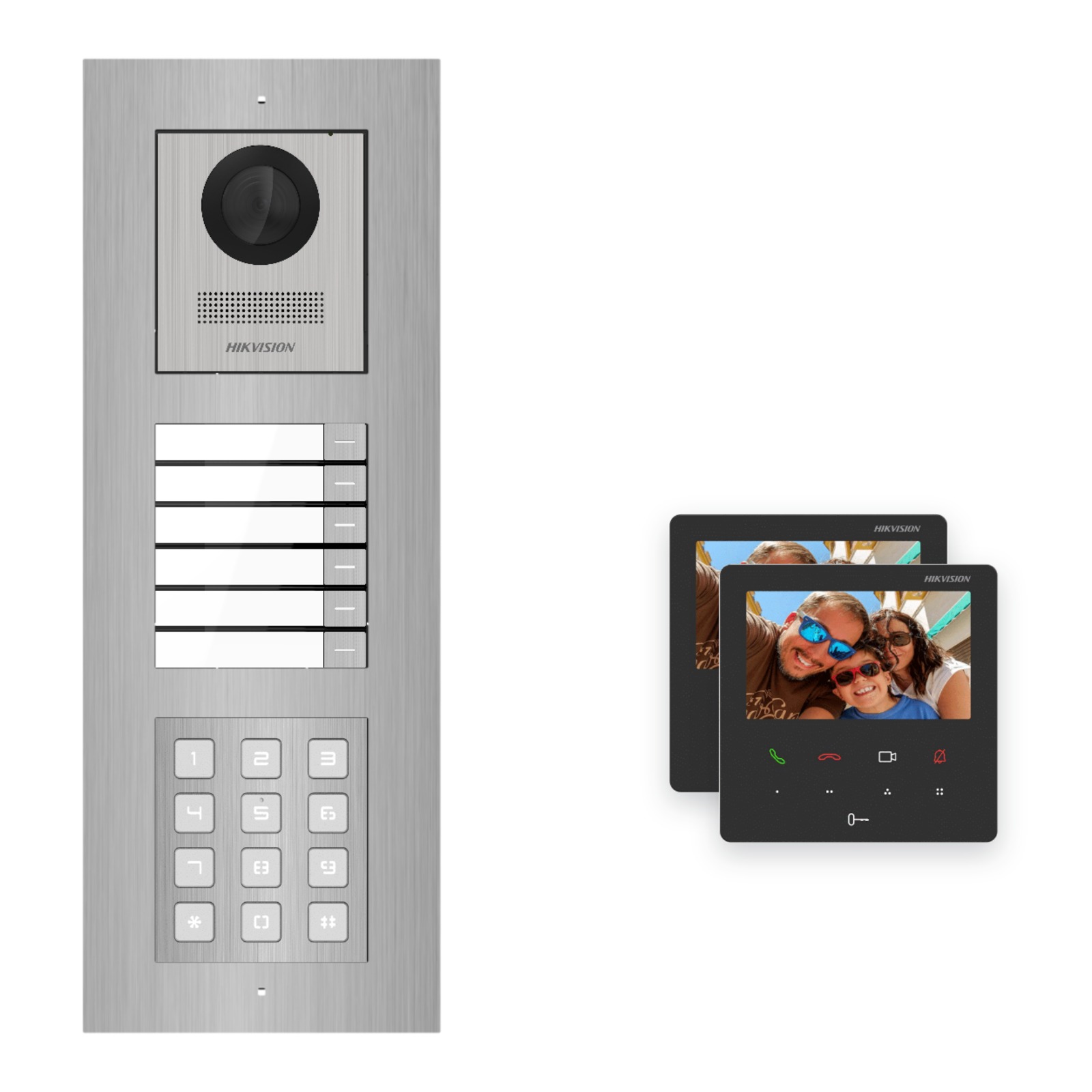 Hikvision PoE Video-Türsprechanlage 2-Familienhaus – Komplett-Set mit Zahlencode, DS-KH6110-WE1, Unterputz Hikvision PoE Video-Türsprechanlage 2-Familienhaus – Komplett-Set mit Zahlencode, DS-KH6110-WE1, Unterputz – Türstation und Innenstation