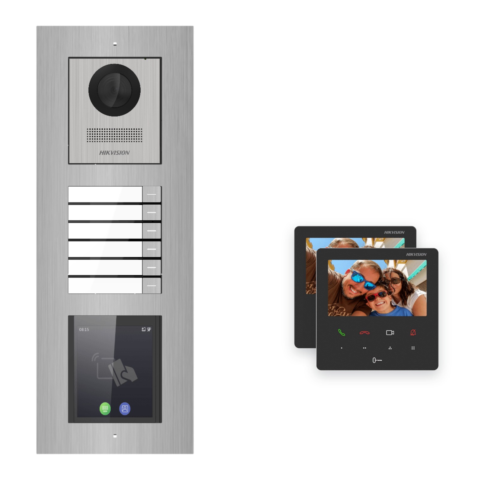 Hikvision PoE Video-Türsprechanlage 2-Familienhaus – Komplett-Set mit Touch-Display, DS-KH6110-WE1, Unterputz Hikvision PoE Video-Türsprechanlage 2-Familienhaus – Komplett-Set mit Touch-Display, DS-KH6110-WE1, Unterputz – Türstation und Innenstation