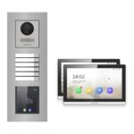 Hikvision PoE Video-Türsprechanlage 2-Familienhaus – Komplett-Set mit Touch-Display, DS-KH6350-WTE1, Unterputz – Türstation und Innenstation