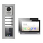 Hikvision PoE Video-Türsprechanlage 2-Familienhaus – Komplett-Set mit Touch-Display, DS-KH8381-WTE1, Unterputz – Türstation und Innenstation
