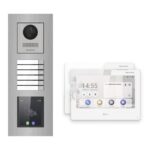 Hikvision PoE Video-Türsprechanlage 2-Familienhaus – Komplett-Set mit Touch-Display, DS-KH9310-WTE1(B), Unterputz – Türstation und Innenstation